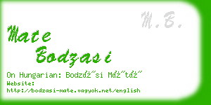 mate bodzasi business card